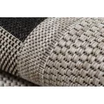 Covor țesut din sisal floorlux 20195 argint  / negru 80x150 cm