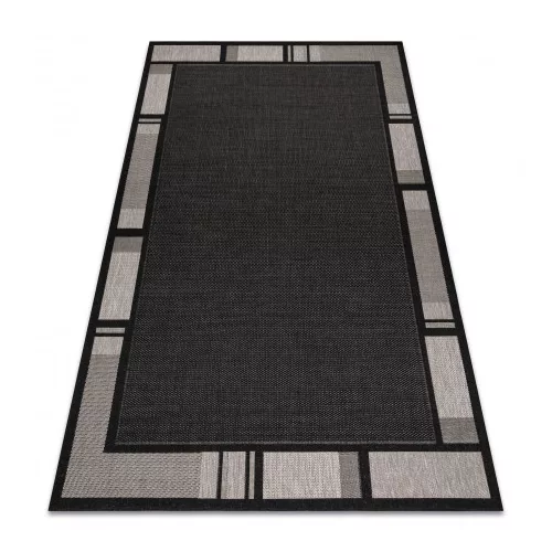Tesut sizal floorlux covor 20195 negru / argint  140x200 cm