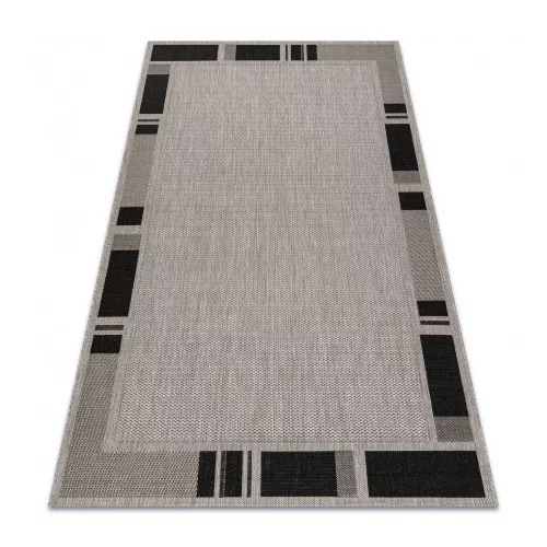 Covor țesut din sisal floorlux 20195 argint  / negru 140x200 cm