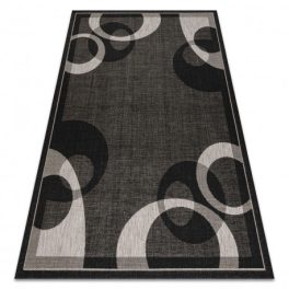   Covor țesut din sisal floorlux 20078 negru / argint  60x110 cm