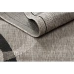 Covor țesut din sisal floorlux 20078 argint  / negru 60x110 cm