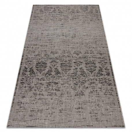 Covor țesut din sisal floorlux 20211 argint  / negru 80x150 cm