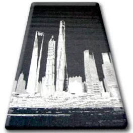   Covor țesut din sisal floorlux 20240 negru / argint  160x230 cm