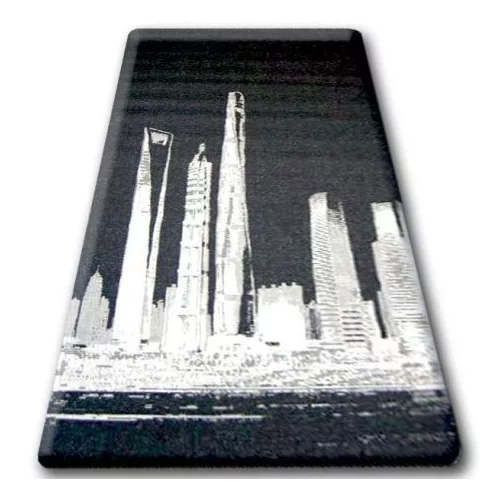 Covor țesut din sisal floorlux 20240 negru / argint  160x230 cm