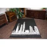 Covor țesut din sisal floorlux 20240 negru / argint  160x230 cm