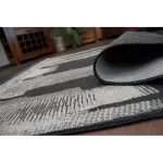 Covor țesut din sisal floorlux 20240 negru / argint  160x230 cm