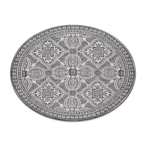 Țesut Sizal covor LOFT 21193 cerc boho fildeș/argint/gri  160 cm