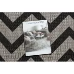 Covor țesut din sisal floorlux 20340 argint / negru zig-zag 240x330 cm
