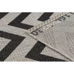 Covor țesut din sisal floorlux 20340 argint / negru zig-zag 240x330 cm
