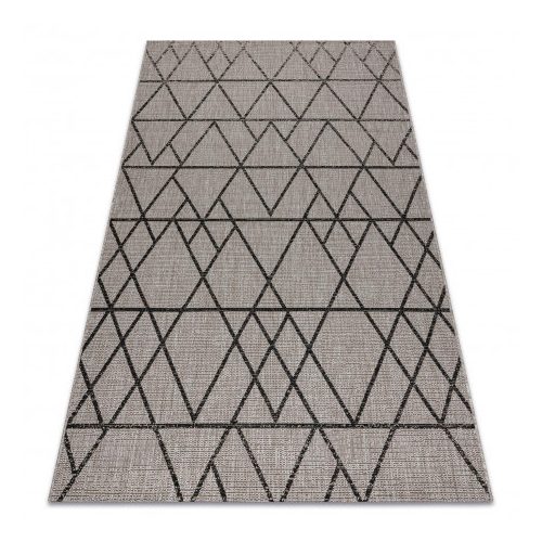 Covor țesut din sisal floorlux 20508 argint / negru Triunghi, 160x230 cm