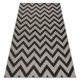 Covor țesut din sisal floorlux 20340 argint / negru zig-zag 120x170 cm