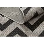 Covor țesut din sisal floorlux 20340 argint / negru zig-zag 120x170 cm