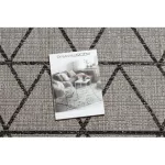 Covor țesut din sisal floorlux 20508 argint / negru Triunghi, 140x200 cm