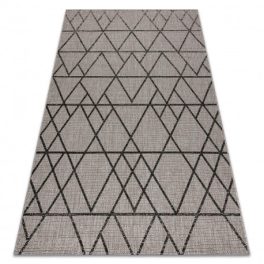   Covor țesut din sisal floorlux 20508 argint / negru Triunghi, 60x110 cm