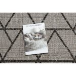 Covor țesut din sisal floorlux 20508 argint / negru Triunghi, 60x110 cm
