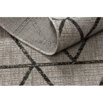 Covor țesut din sisal floorlux 20508 argint / negru Triunghi, 60x110 cm