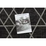 Covor țesut din sisal floorlux 20508 negru / argint Triunghi, 140x200 cm