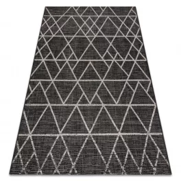   Covor țesut din sisal floorlux 20508 negru / argint Triunghi, 200x290 cm