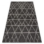 Covor țesut din sisal floorlux 20508 negru / argint Triunghi, 60x110 cm