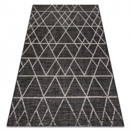   Covor țesut din sisal floorlux 20508 negru / argint Triunghi, 60x110 cm