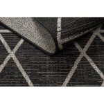 Covor țesut din sisal floorlux 20508 negru / argint Triunghi, 60x110 cm