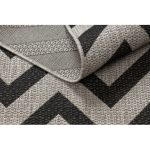 Covor țesut din sisal floorlux 20340 argint / negru zig-zag 60x110 cm