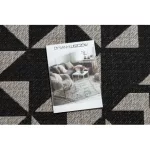 Covor țesut din sisal floorlux 20489 argint / negru Triunghi, 140x200 cm