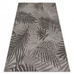 Covor țesut din sisal floorlux 20504 Frunze, argint / negru 140x200 cm