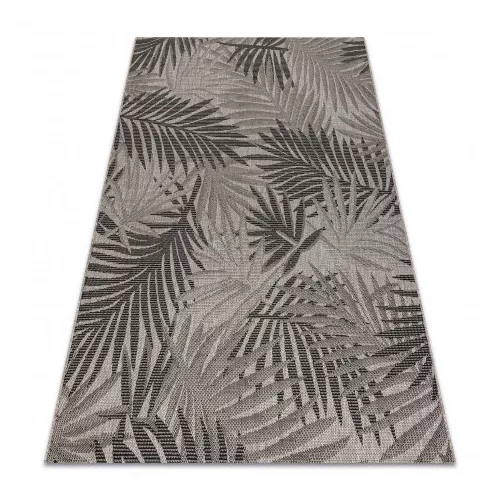 Covor țesut din sisal floorlux 20504 Frunze, argint / negru 140x200 cm