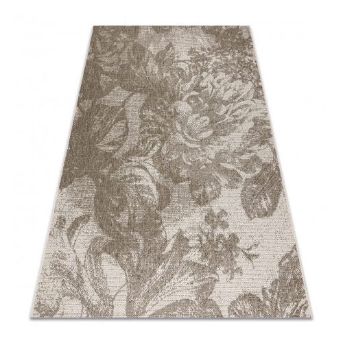 Covor țesut din sisal floorlux 20491 Flori, Șampanie / gri închis  140x200 cm