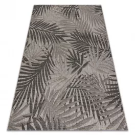   Covor țesut din sisal floorlux 20504 Frunze, argint / negru 160x230 cm