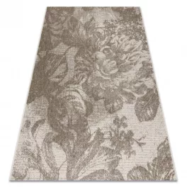   Tesut sizal floorlux covor 20491 flori sampanie / gri inchis  160x230 cm