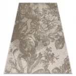 Covor țesut din sisal floorlux 20491 Flori, Șampanie / gri închis  200x290 cm