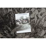 Covor țesut din sisal floorlux 20491 Flori, argint / negru 240x330 cm