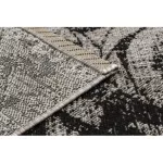 Covor țesut din sisal floorlux 20491 Flori, argint / negru 240x330 cm