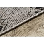 Covor țesut din sisal floorlux 20510 argint / negru 80x150 cm