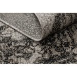 Covor țesut din sisal floorlux 20491 Flori, argint / negru 80x150 cm