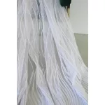  TRD. Perdea gata confecționată Dalí albă cu model modern de valuri 200x160cm