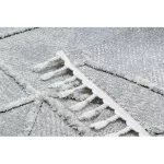 covor SEVILLA Z791C mozaic gri / alb cu franjuri Berber shaggy 80x150 cm