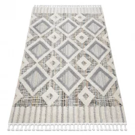   covor SEVILLA Y523C diamant gri / galben cu franjuri Berber shaggy 120x170 cm