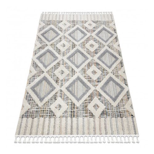 covor SEVILLA Y523C diamant gri / galben cu franjuri Berber shaggy 120x170 cm