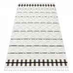 covor SEVILLA Y611A , DIAMANT maro/ Alb franjuri Berber shaggy 120x170 cm