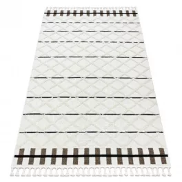   covor SEVILLA Y611A , DIAMANT maro/ Alb franjuri Berber shaggy 120x170 cm