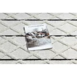 covor SEVILLA Y611A , DIAMANT maro/ Alb franjuri Berber shaggy 120x170 cm