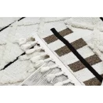 covor SEVILLA Y611A , DIAMANT maro/ Alb franjuri Berber shaggy 120x170 cm