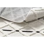covor SEVILLA Y611A , DIAMANT maro/ Alb franjuri Berber shaggy 120x170 cm