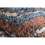 Covor modern BELLE BG60A albastru închis / bej franjuri 80x150 cm
