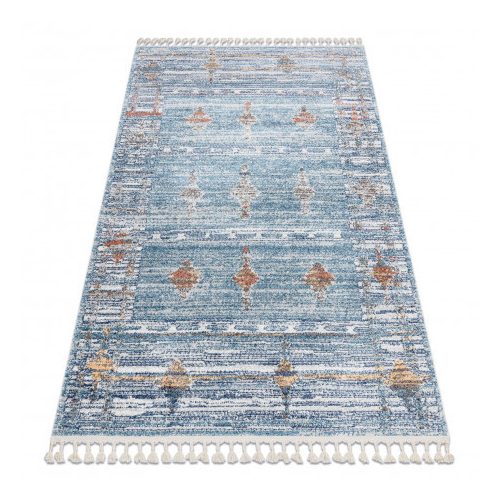 Covor modern BELLE BF13C albastru / bej franjuri 160x220 cm