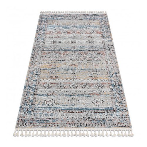 Covor modern BELLE BN25A bej / albastru franjuri 160x220 cm