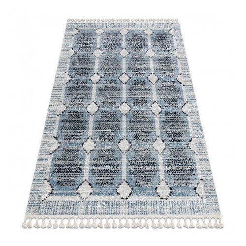 Covor modern BELLE BR22A bej / albastru franjuri 160x220 cm